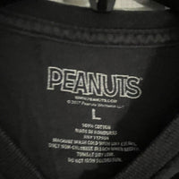 Peanuts Black Short Sleeve Tee with Graphic Design