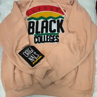 Peach Hoodie with Support Black Colleges Design