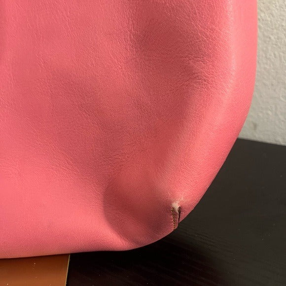 Dooney & Bourke Pink Leather Shoulder Bag with Brown Accents