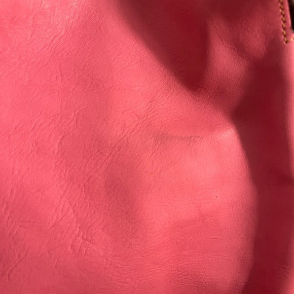 Dooney & Bourke Pink Leather Shoulder Bag with Brown Accents