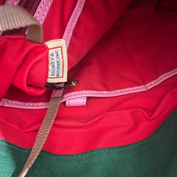 Dooney & Bourke Pink Leather Shoulder Bag with Brown Accents