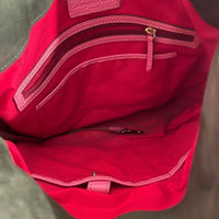 Dooney & Bourke Pink Leather Shoulder Bag with Brown Accents