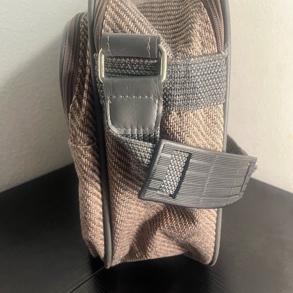 VINTAGE 80s SAMSONITE SILHOUETTE 4 TWEED CARRY ON TRAVEL LUGGAGE OVERNIGHT BAG