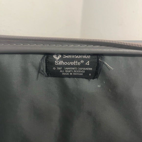 VINTAGE 80s SAMSONITE SILHOUETTE 4 TWEED CARRY ON TRAVEL LUGGAGE OVERNIGHT BAG