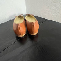 Sarah Flint Tan Leather Flats with Bow