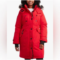 Canada Weather Gear  Red & Natural Hooded Parka