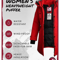 Canada Weather Gear  Red & Natural Hooded Parka