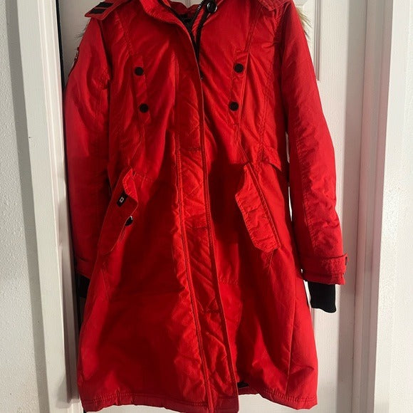 Canada Weather Gear  Red & Natural Hooded Parka