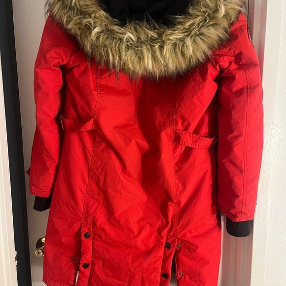 Canada Weather Gear  Red & Natural Hooded Parka