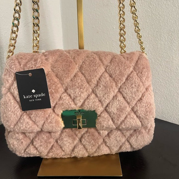 NWT Kate Spade Blush Quilted Shoulder Bag with Gold