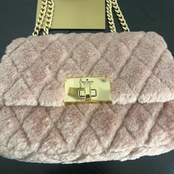 NWT Kate Spade Blush Quilted Shoulder Bag with Gold