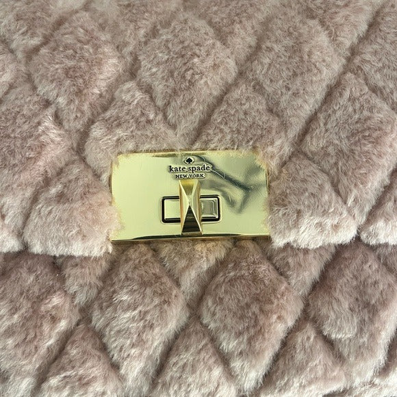 NWT Kate Spade Blush Quilted Shoulder Bag with Gold