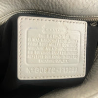 Coach White and Black Leather Tote Bag F13089