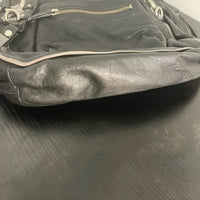 Juicy Couture Black Leather Shoulder Bag with Silver Hardware