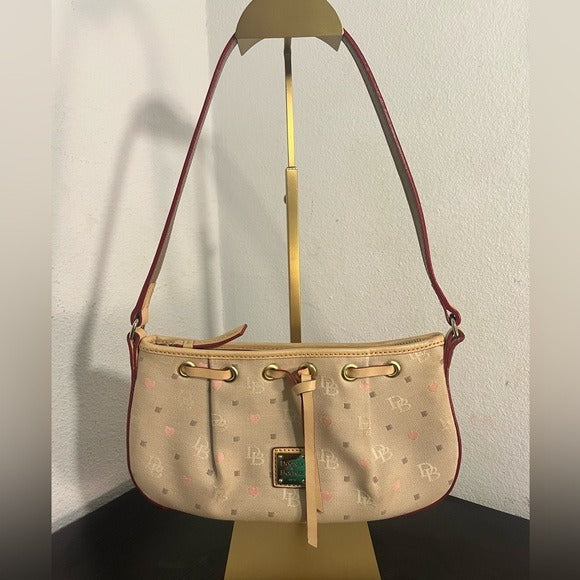Dooney & Bourke Tan and Red Shoulder Bag