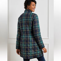 Talbots Blue and Green Barn Jacket with Quilted Design