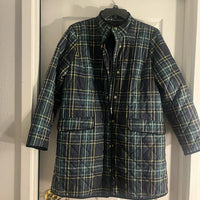 Talbots Blue and Green Barn Jacket with Quilted Design