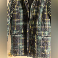 Talbots Blue and Green Barn Jacket with Quilted Design