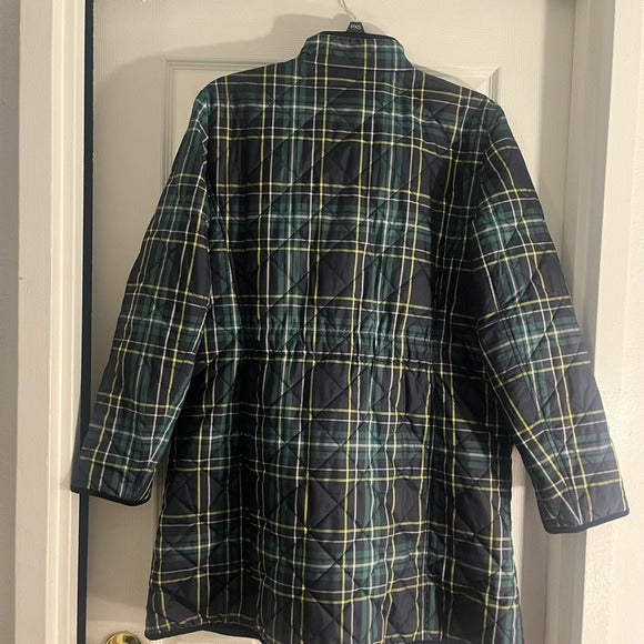Talbots Blue and Green Barn Jacket with Quilted Design