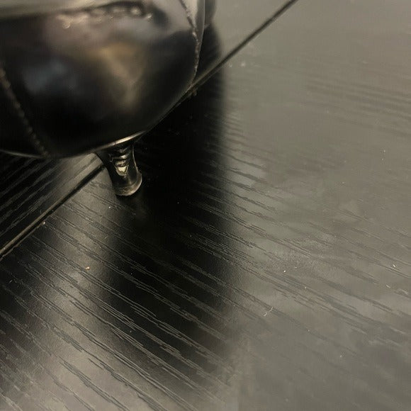 Prada Women's Black Leather Kitten Heels 👠