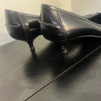 Prada Women's Black Leather Kitten Heels 👠