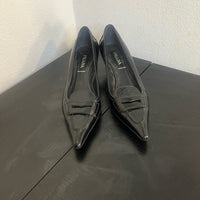 Prada Women's Black Leather Kitten Heels 👠